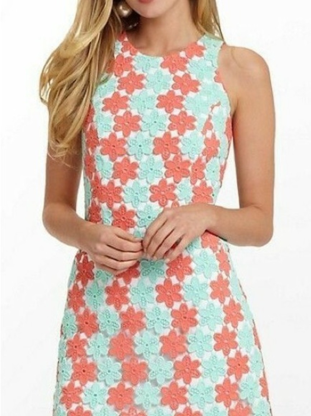 Lilly Pulitzer Pearl Sunrise Orange two toned truly petal lace